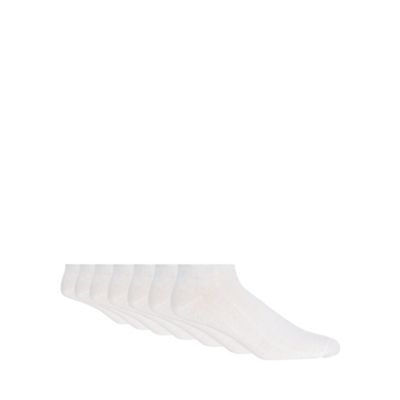 Debenhams Basics Pack of seven white trainer socks